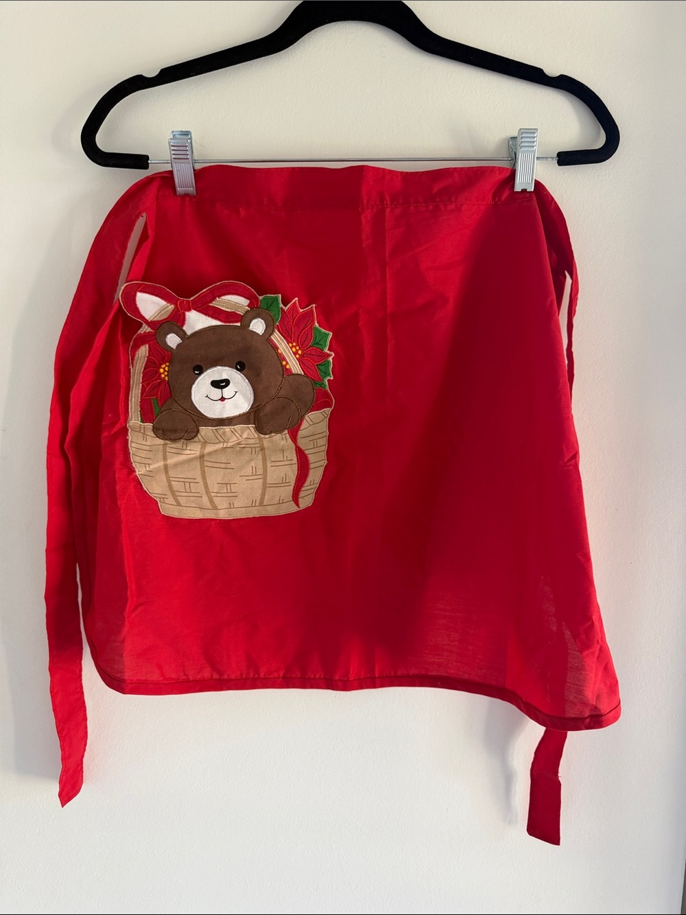 Vintage Christmas Teddy Bear Apron